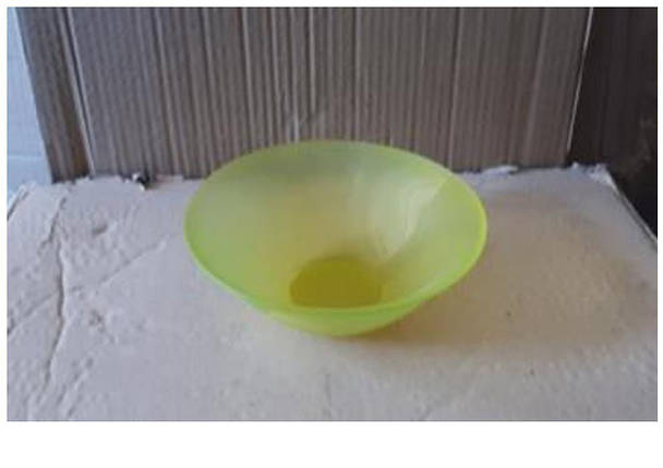 Салатник скляний зелений 16 см, фото 1