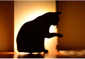 Світлодіодний Лід нічник "Кішка з піднятою лапкою" з вбудованими датчиками звуку і освітленості
