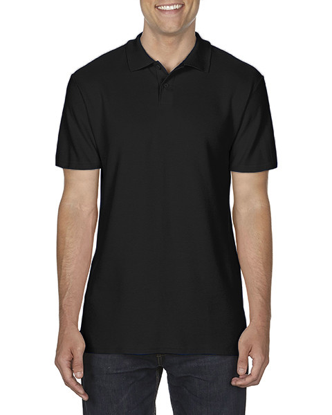 Сорочка поло, чорний, GILDAN Soft Style 64800, розміри від S до 3XL, щільність 177 г/м2