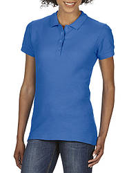 Жіноча сорочка поло, яскраво-синій, GILDAN Soft Style 64800L, розміри від S до XXL, щільність 177 г/м2