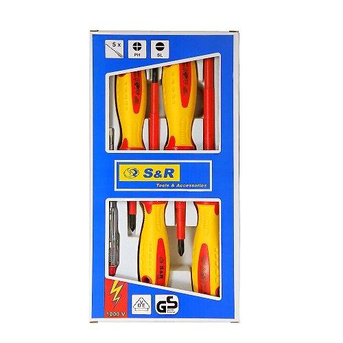 Набір діелектричних викруток S&R 5 шт з тестером 250681305