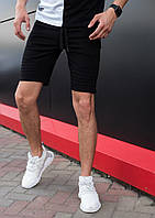 Стильні чоловічі літні шорти "Фрейм" з бавовни чорні з кишенями на блискавці - S, M, L, XL