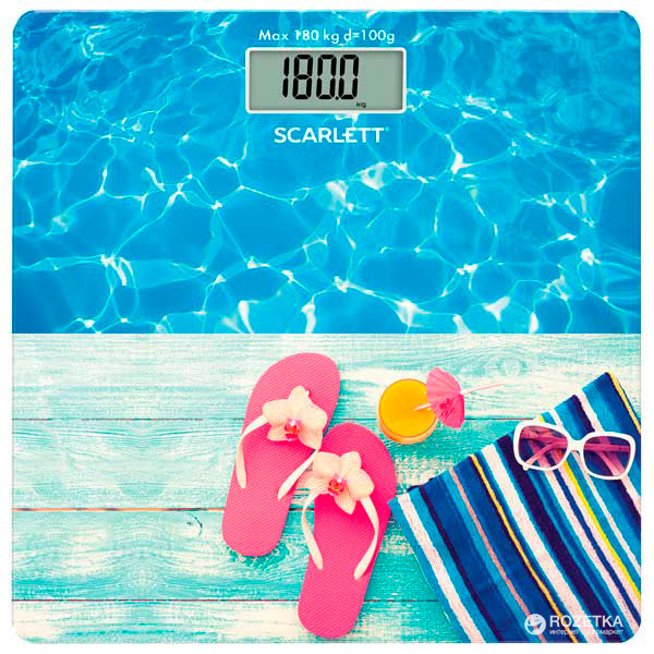 Ваги побутові підлогові платформні SCARLETT SC-BS33E058 до 180 кг міцне скло для дому ваги