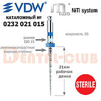 М2 (M-two) 15 размер, 05 конусность, файлы для перелечивания (М2 Retreatment files), блистер 6