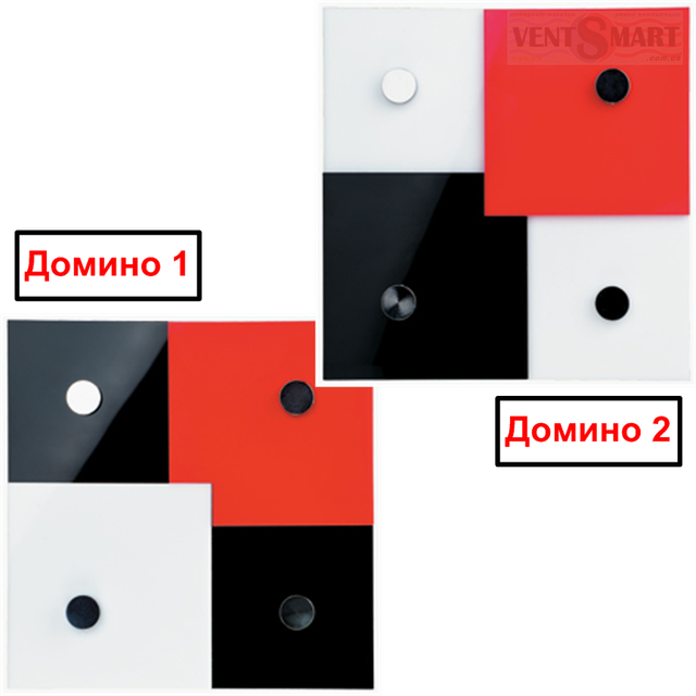 Зображення декоративних витяжних вентиляторів ВЕНТС Доміно 1 і ВЕНТС Доміно 2.