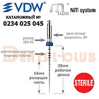 М2 (M-two), 4-ая конусность, рабочая длина 25 мм, размер 45, с рентгеноконтрастными метками (Mtwo) VDW (ВДВ)