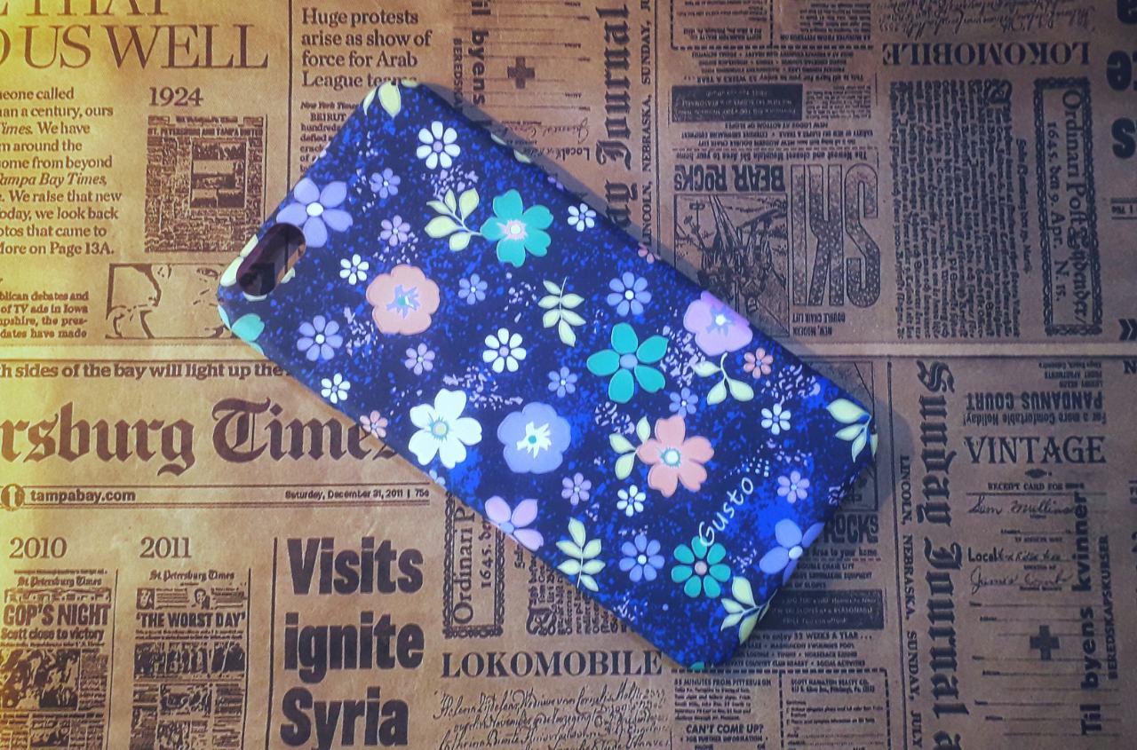 Чохол-накладка Flowers на Iphone 6 Plus, Blue
