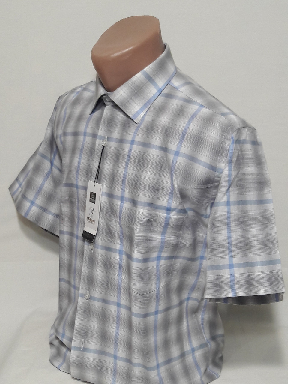 Сорочка чоловіча з коротким рукавом vk-0006 Mikpas класична в клітку