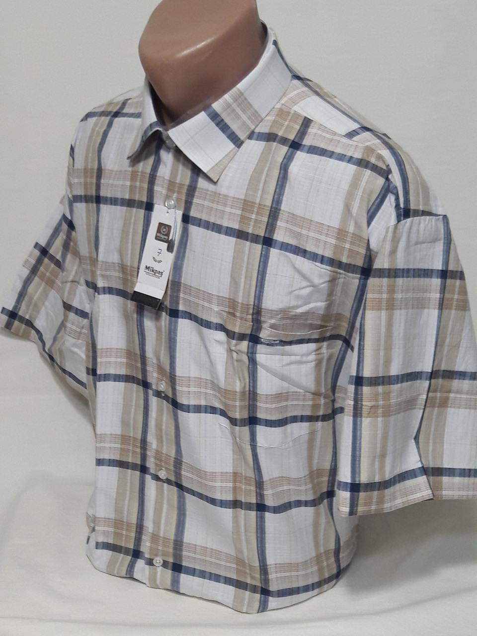 Сорочка чоловіча з коротким рукавом vk-0007 Mikpas класична в клітку