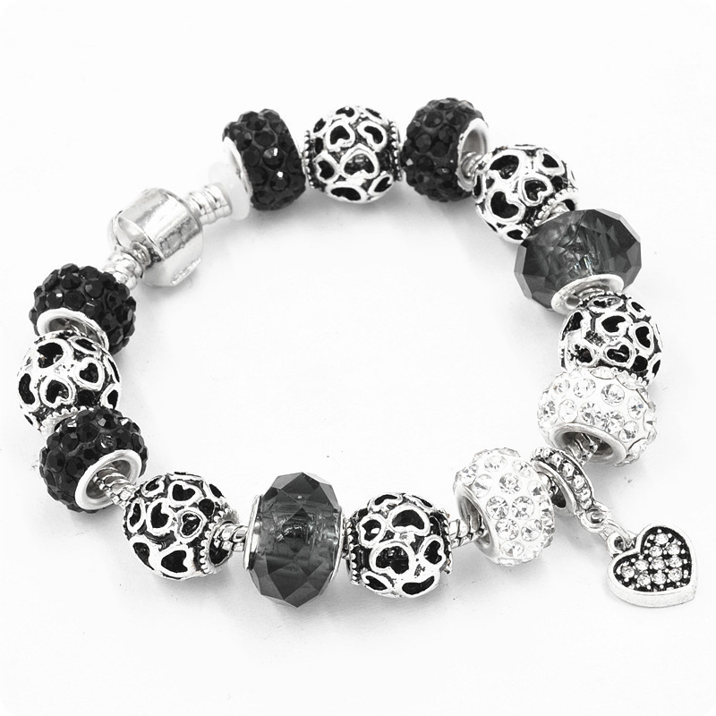 Браслет Pandora Hearts чорний, фото 1