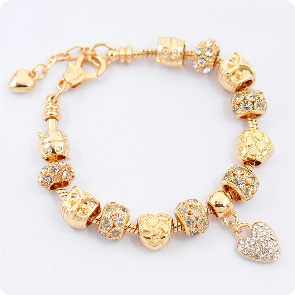 Браслет Pandora Owl Crystal золотий, фото 1