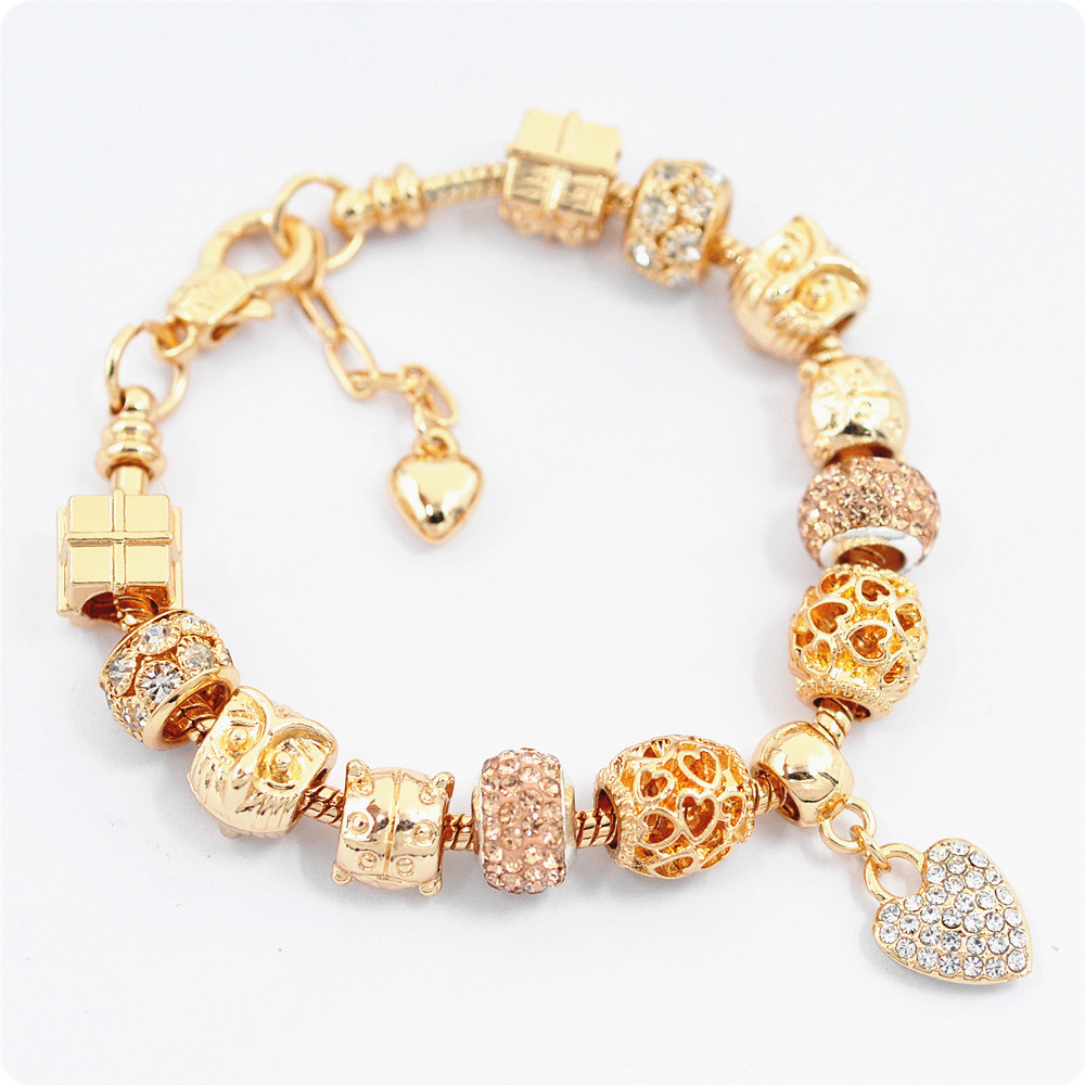 Браслет Pandora Crystal Ladybug золотой - фото 1 - id-p958597630