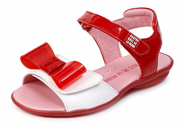 Босоніжки для дівчаток Agatha Ruiz de la Prada 142957 білі з червоним 30-35