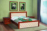 Деревянная кровать Фридом под матрас 160 х 200, материал массив дуб, цвет орех + золотая патина