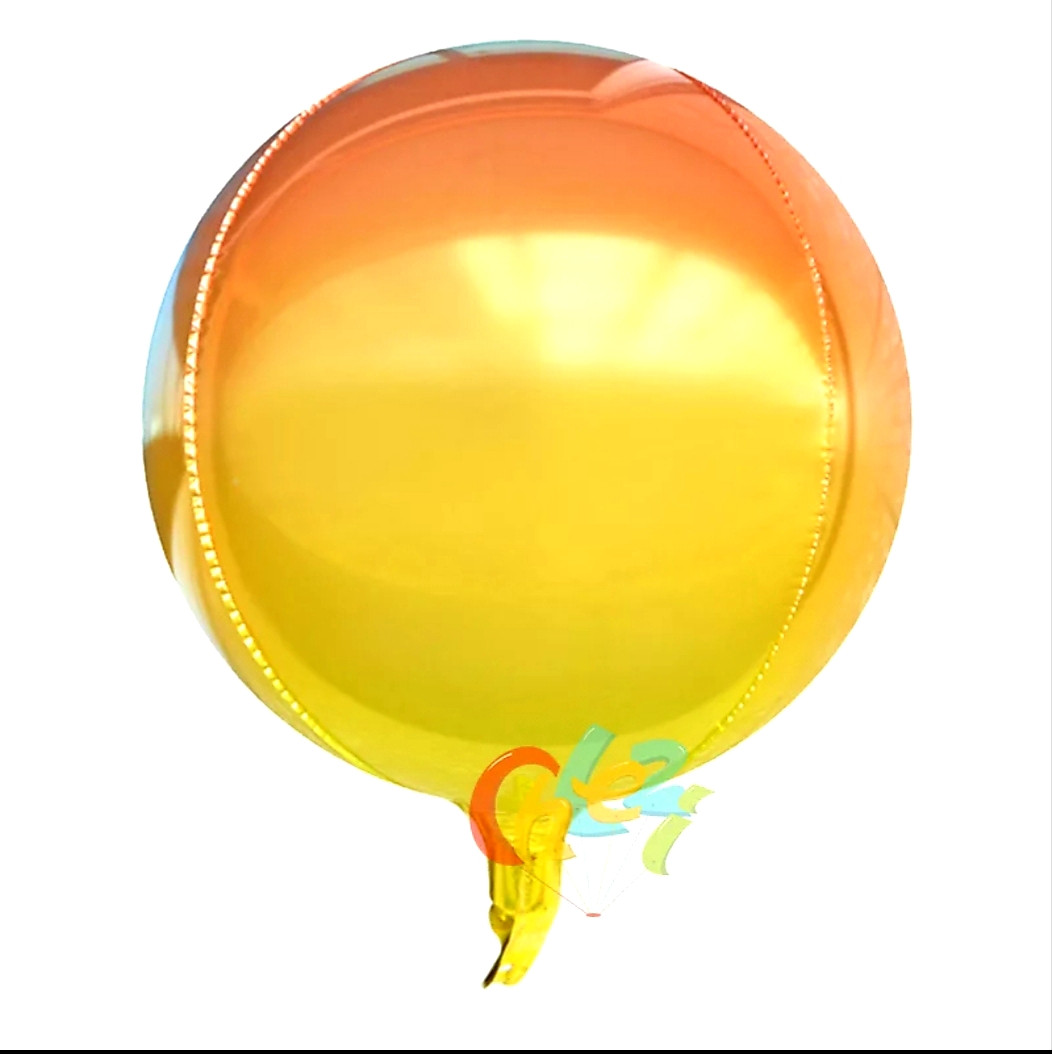 Куля сфера 4D градієнт жовтий 22"/55 см