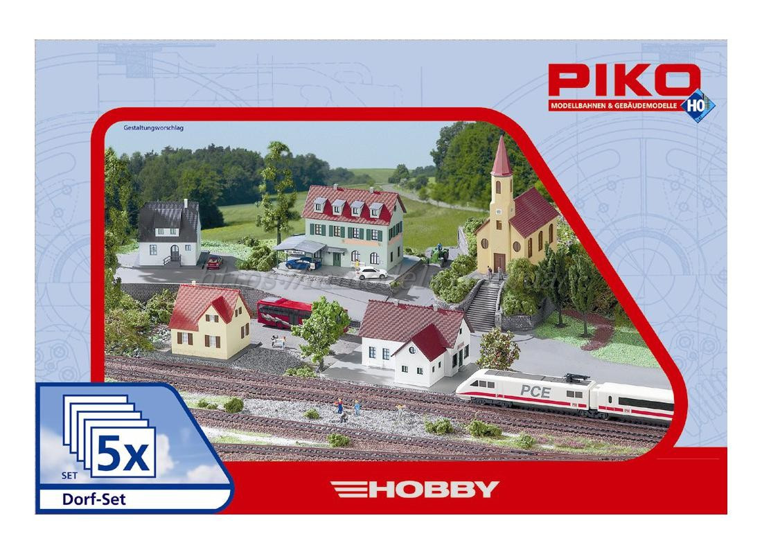 Piko 61925 Набор строений 5 в 1(Город) для создания макета детской железной дороги, масштаб 1:87,H0 - фото 2 - id-p958713292