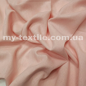 Лляна тканина однотон натуральна бавовна з віскозою 140 см Персикова