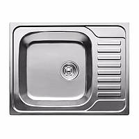Врізна кухонна мийка з неіржавкої сталі Platinum 5848 Декор 0.8