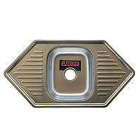 Врезная кухонная мойка из нержавеющей стали Platinum 9550 B Декор 0.8