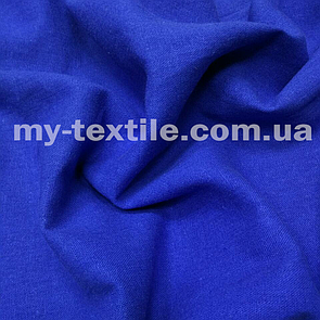 Лляна тканина однотон натуральна бавовна з віскозою 140 см Електрик