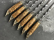 Набір шампурів ручної роботи "Щуки", у шкіряному сагайді. Незвичайний подарунок для рибалки.