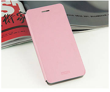 Шкіряний чохол-книжка Mofi для Samsung Galaxy A7 A700 рожевий