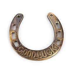 Підкова щастя "Побажання удачі англійською" латунна S95