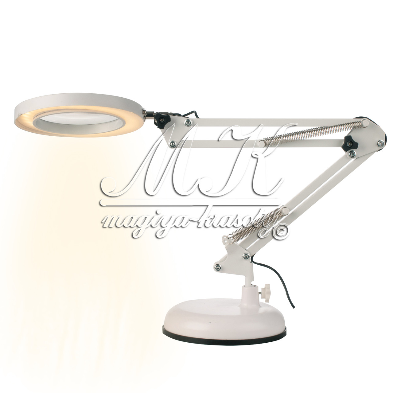 Кільцева лампа-лупа, з регулюванням яскравості на підставці