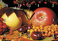 Часы настенные кухонные "Натюрморт с ягодами" из стекла