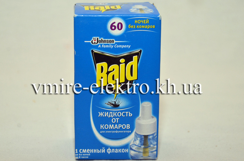 Рідина від комарів Raid без запаху 60 ночей