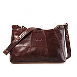 Сумка жіноча шкіряна стильна (коричнева), фото 2