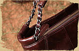 Сумка жіноча шкіряна стильна (коричнева), фото 7