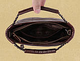 Сумка жіноча шкіряна стильна (коричнева), фото 10