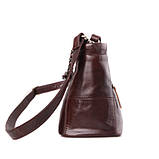 Сумка жіноча шкіряна стильна (коричнева), фото 4