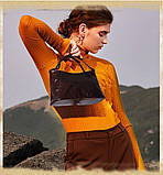 Сумка жіноча шкіряна стильна (коричнева), фото 6