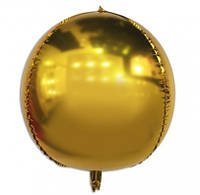 Воздушный шарик фольгированный Сфера золотая 21573
