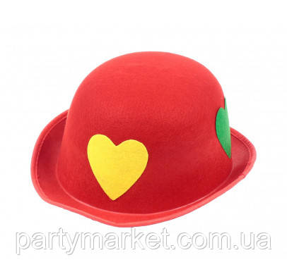 Шляпа Красная в сердца 11593 - фото 1 - id-p958917332