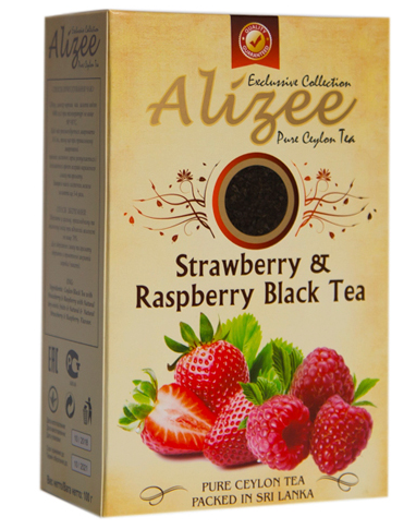 Чорний чай із полуницею та малиною Alizee Strawberry & Raspberry Black Tea 100 г