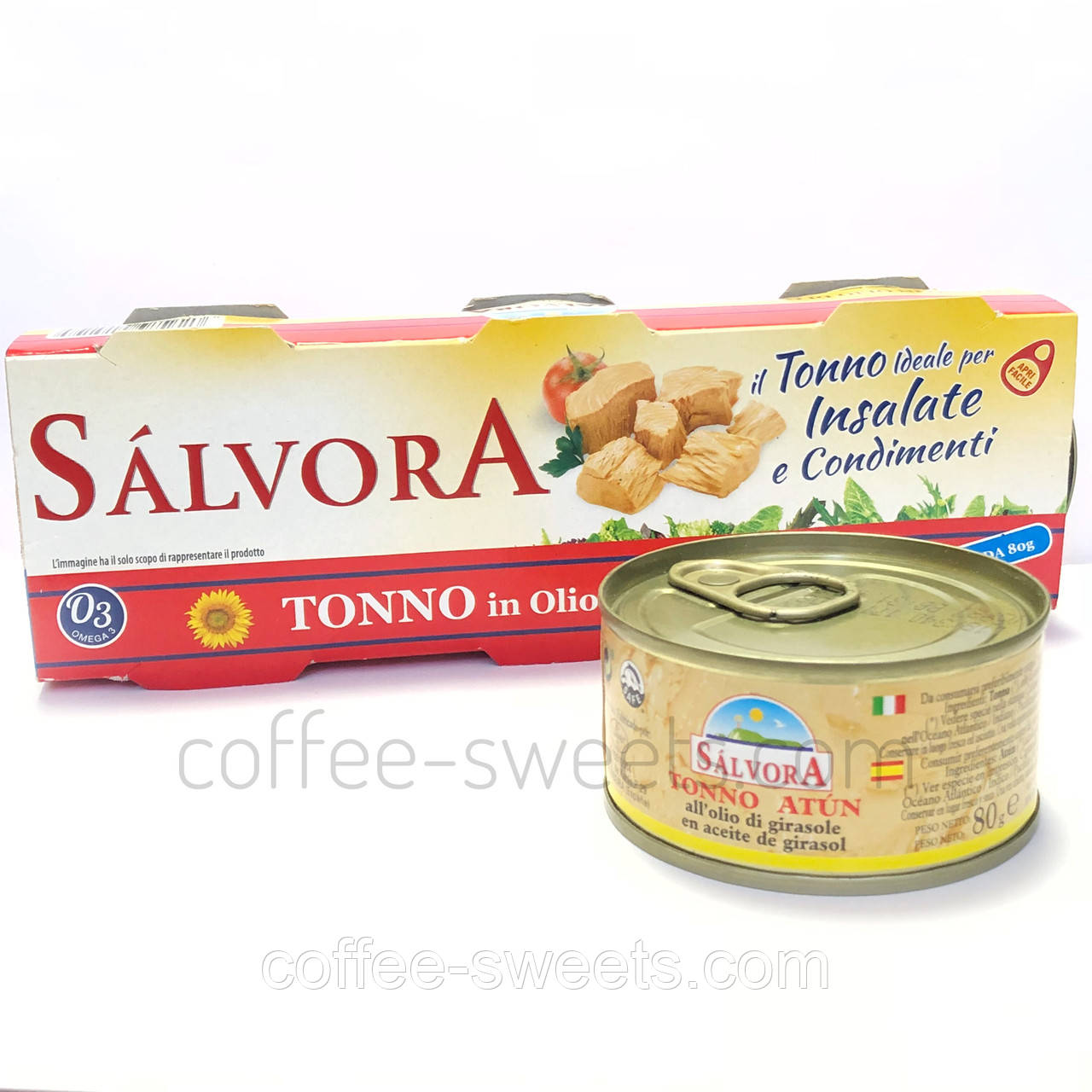 Тунець у соняшниковій олії Salvora Tonno in olio di Girasole 80 г