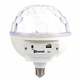 Диско шар с цоколем в патрон LED Crystal Magic Ball light c bluetooth, фото 6