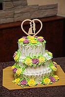 Ексклюзивний топер у весільний торт Топпер для торта Верхівка, статуетка в торт "Пара в серці"