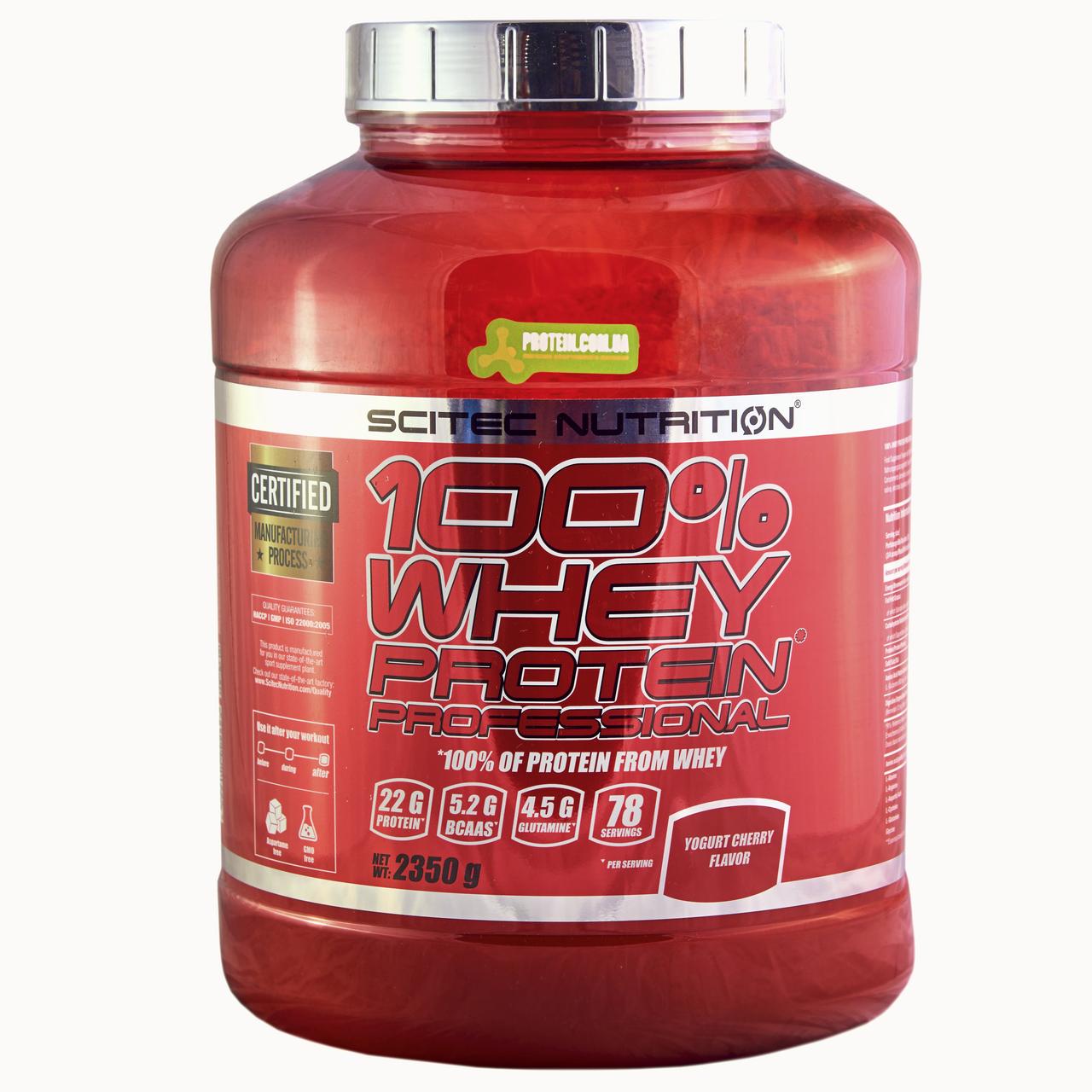Протеїн Scitec Nutrition 100% Whey Protein Professional 2350 г йогурт вишня