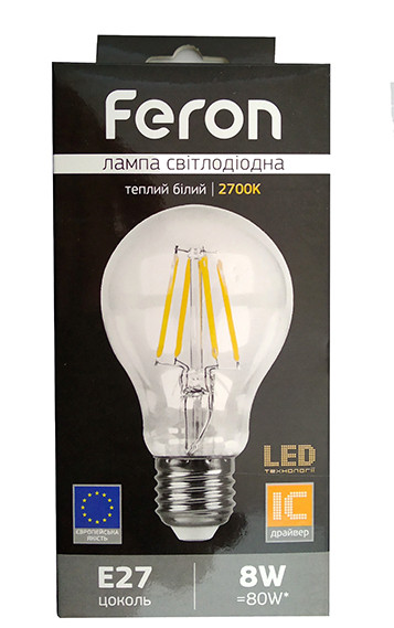 Світлодіодна лампа Feron LB-63 8W E27 2700 K