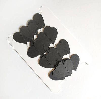 Гірлянда-сердечка, 2 м, колір чорний