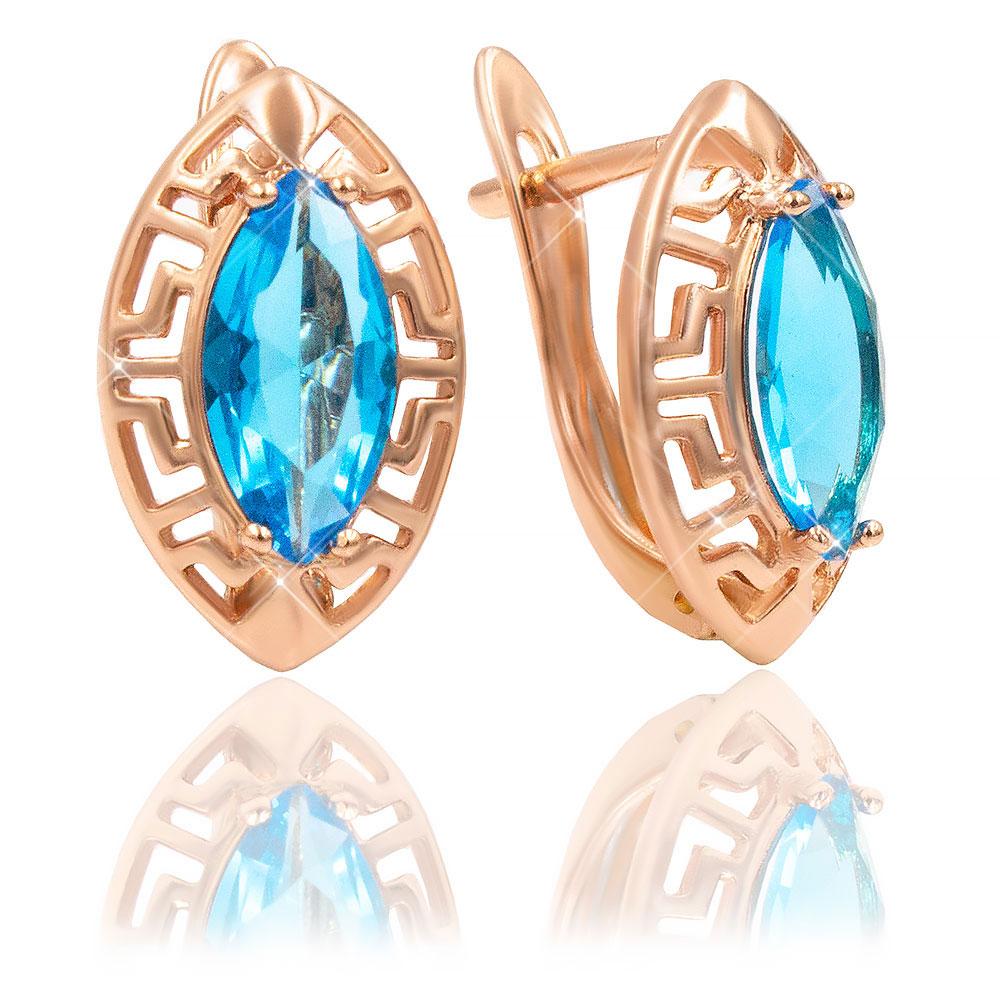 Сережки Xuping 1,5 см аква (Медичне золото) 824723(8)