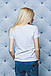 Жіноча футболка з V-подібним вирізом біла, фото 3