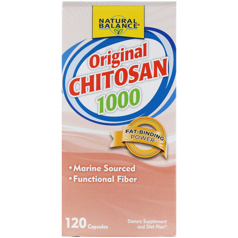 Хітозан Chitosan Natural Balance 250мг в 1 капсулі, 120 капсул