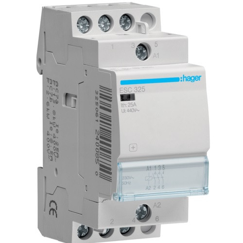 Контактор модульний Hager ESC325 25A 3НО