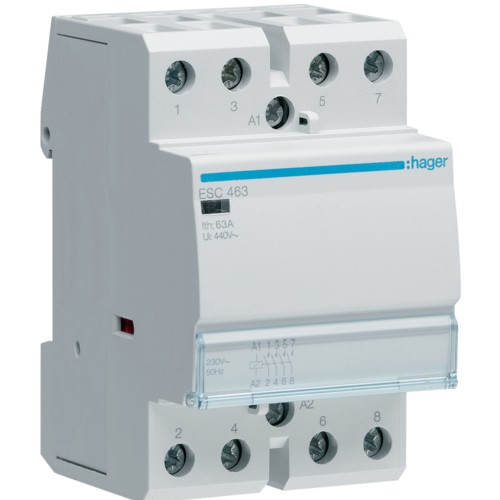 Контактор модульний Hager ESC463 63A 4НО
