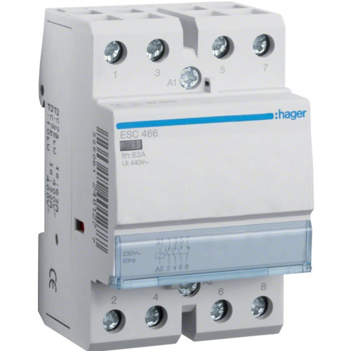 Контактор модульний Hager ESC466 63A 3НО + 1НЗ